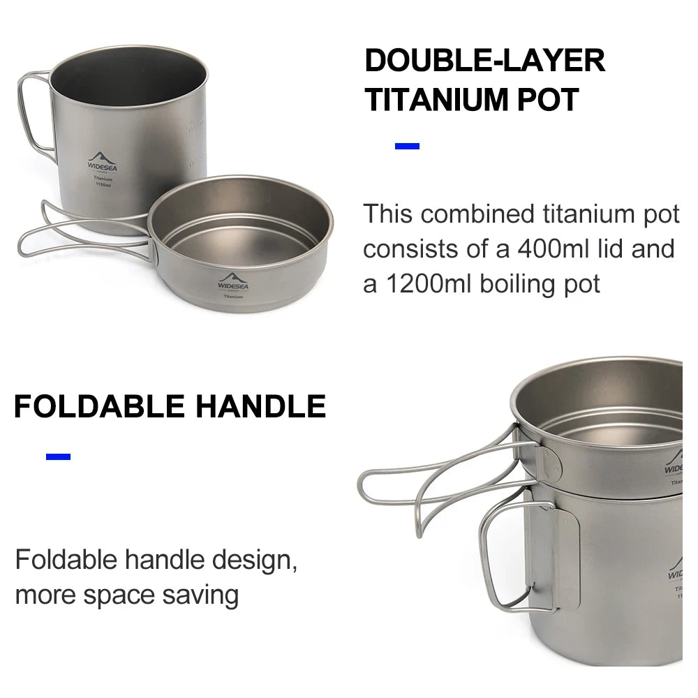 Ultralight Titanium Camping Pot