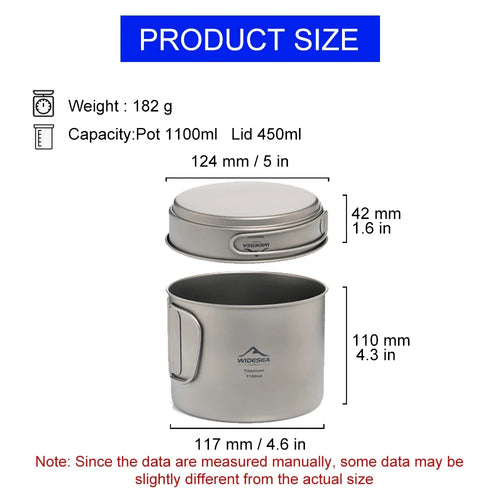 Ultralight Titanium Camping Pot